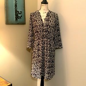 H&M dress.  Fully lined.  Size 12. Black, white and a little bit of blue.